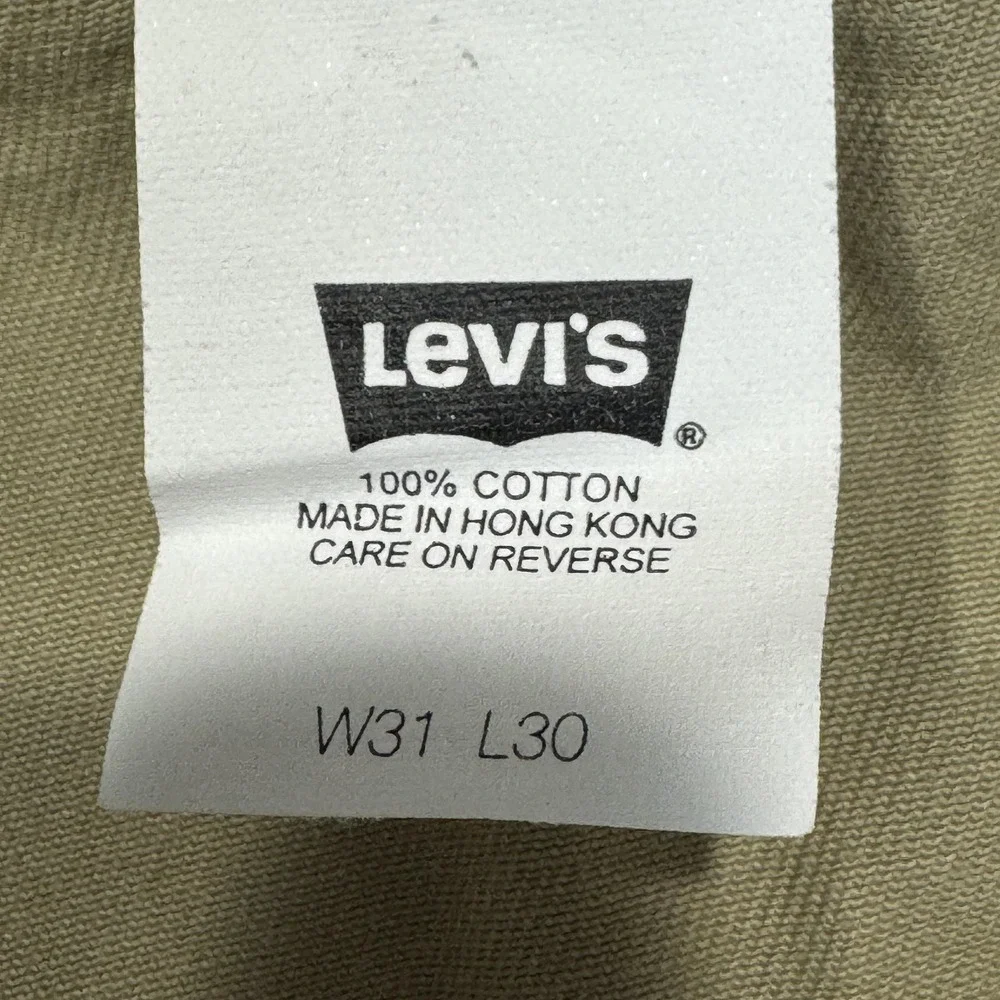 Vintage Levis‎ Carpenter Pants Mens 31x30 Green 100% Cotton 539 Utility Workwear